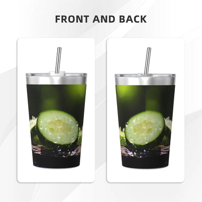 Cucumber Insulated Straw Cup Ideal for Gym use or Carrying on The go