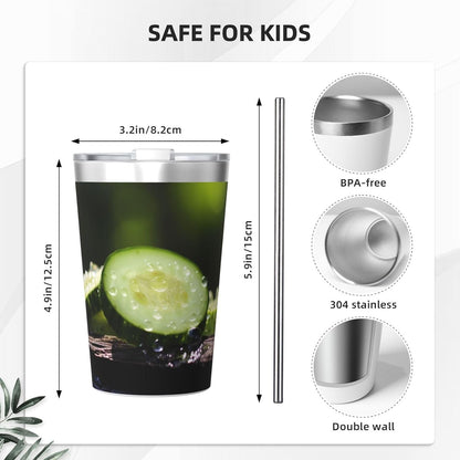 Cucumber Insulated Straw Cup Ideal for Gym use or Carrying on The go