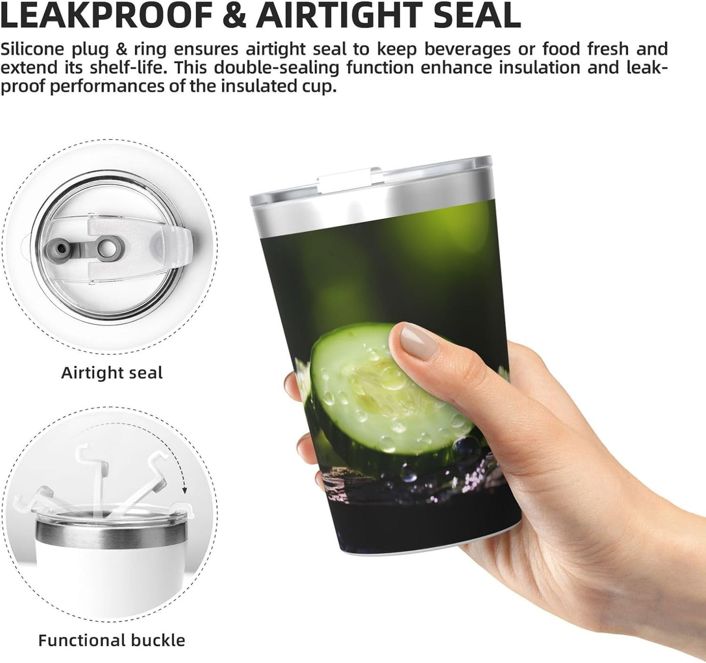 Cucumber Insulated Straw Cup Ideal for Gym use or Carrying on The go