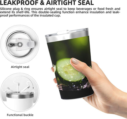 Cucumber Insulated Straw Cup Ideal for Gym use or Carrying on The go