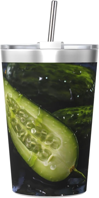 Cucumber Insulated Straw Cup Ideal for Gym use or Carrying on The go