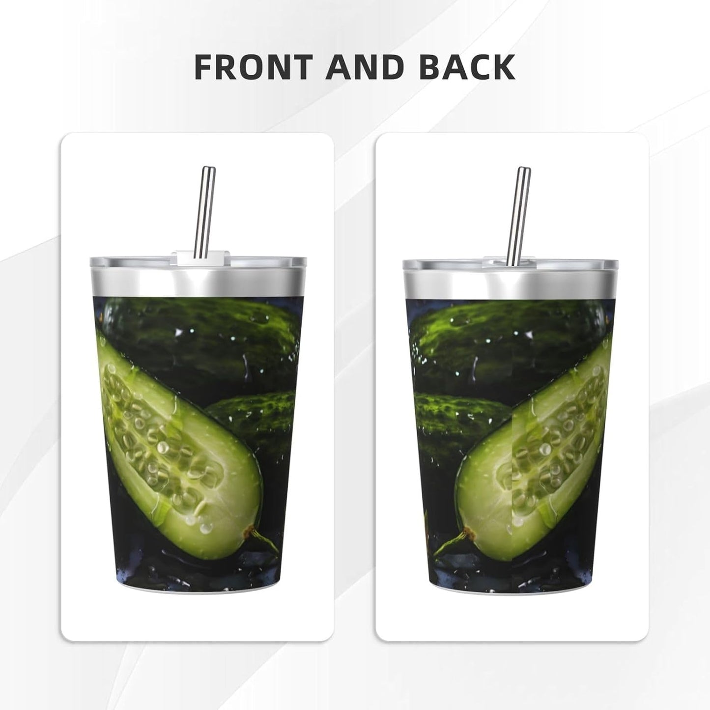 Cucumber Insulated Straw Cup Ideal for Gym use or Carrying on The go