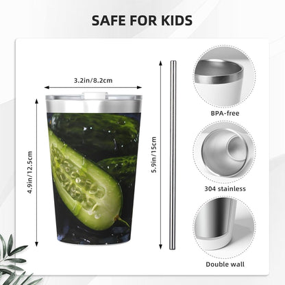 Cucumber Insulated Straw Cup Ideal for Gym use or Carrying on The go