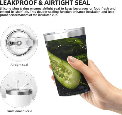Cucumber Insulated Straw Cup Ideal for Gym use or Carrying on The go