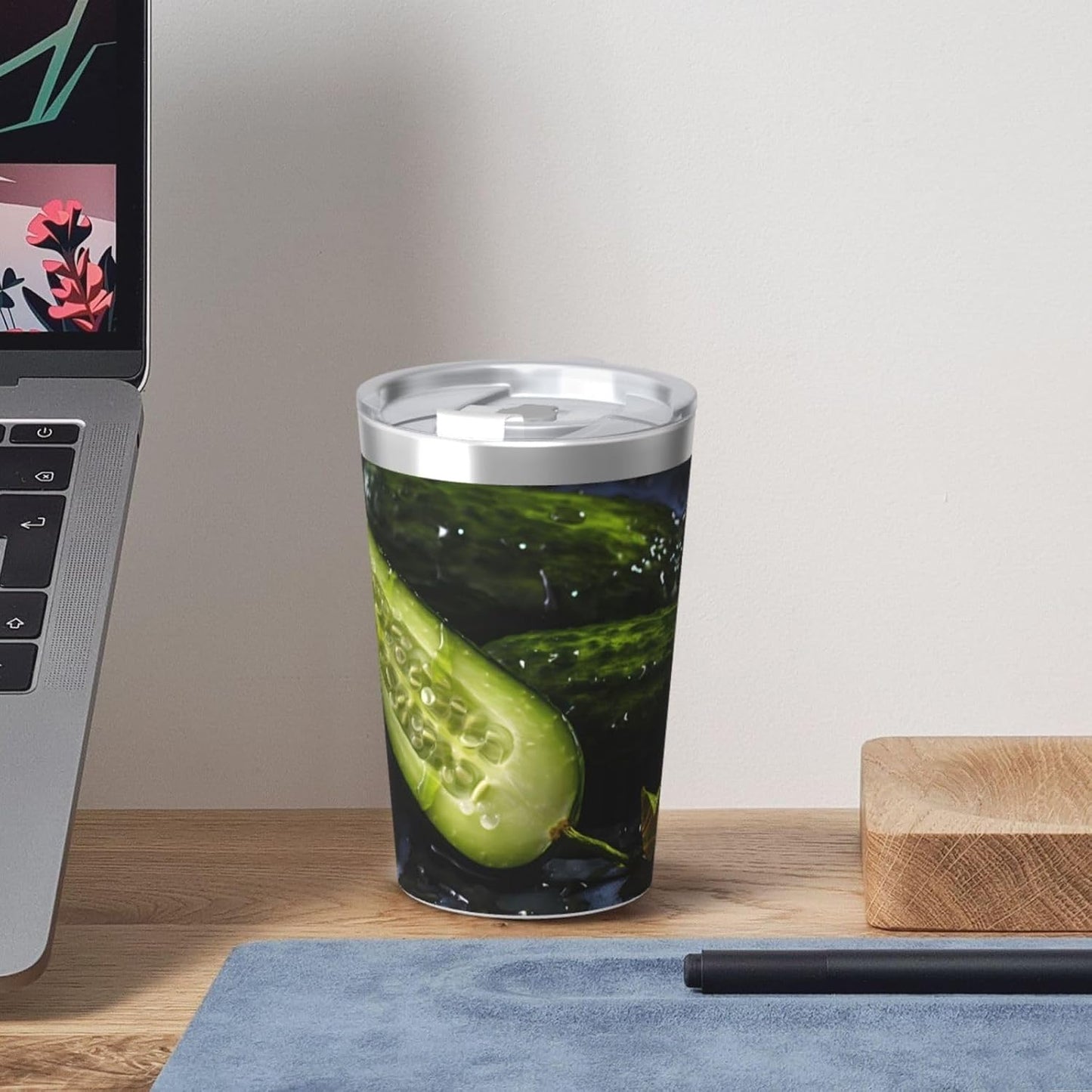 Cucumber Insulated Straw Cup Ideal for Gym use or Carrying on The go