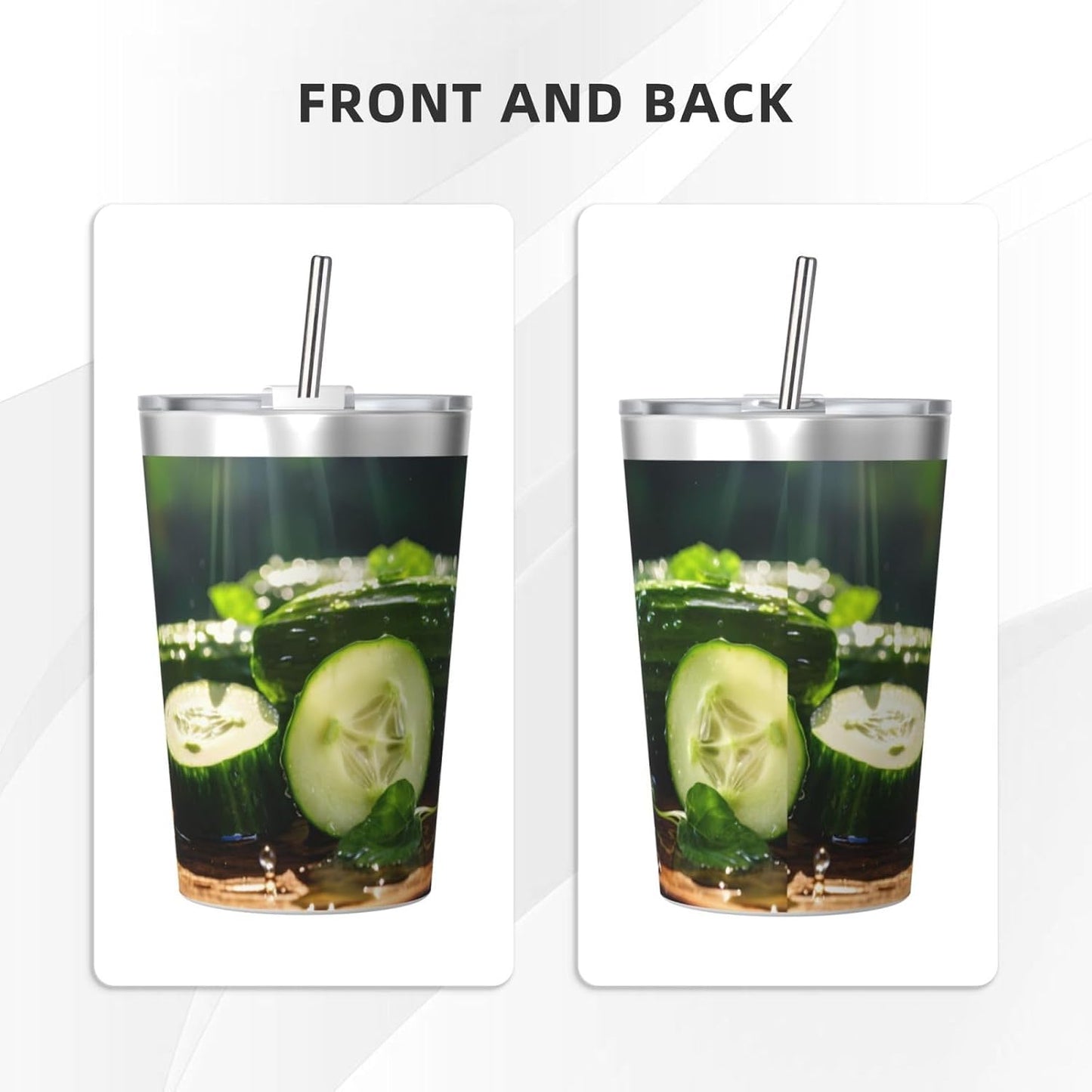 Cucumber Insulated Straw Cup Ideal for Gym use or Carrying on The go