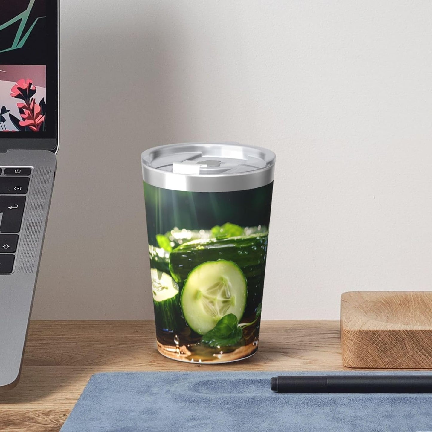 Cucumber Insulated Straw Cup Ideal for Gym use or Carrying on The go