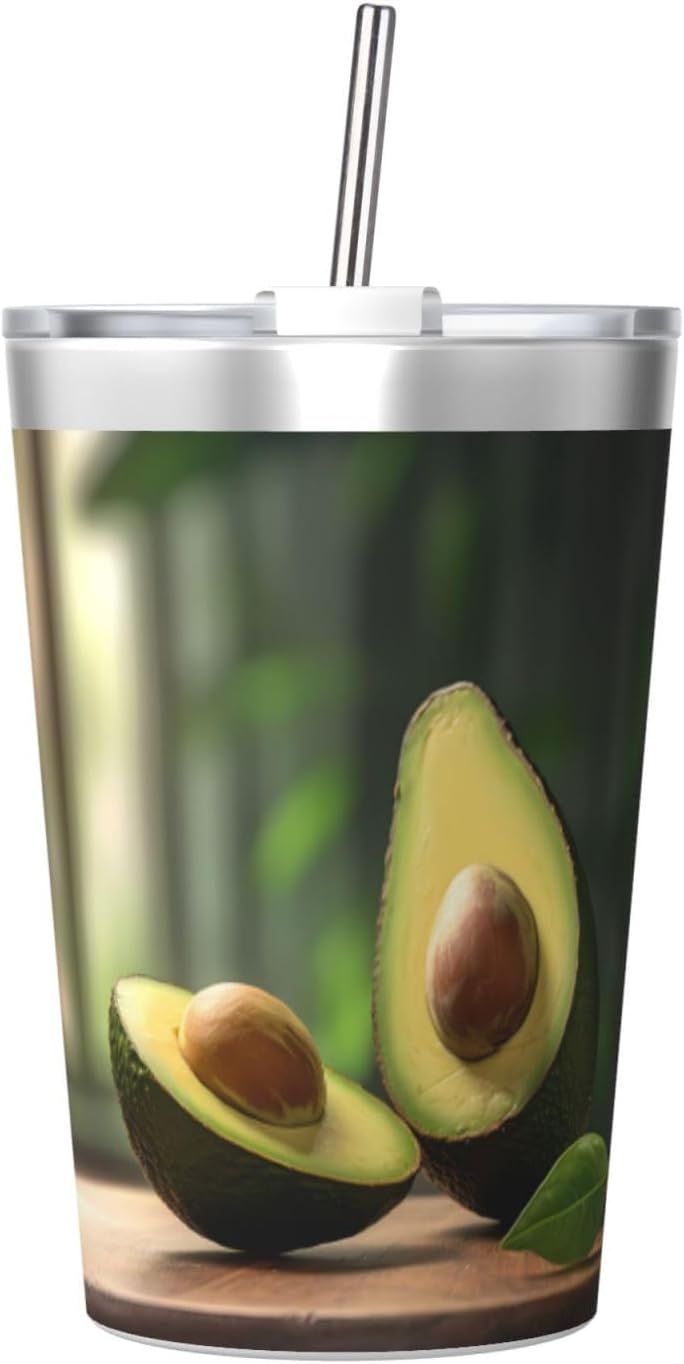 Cucumber Insulated Straw Cup Ideal for Gym use or Carrying on The go
