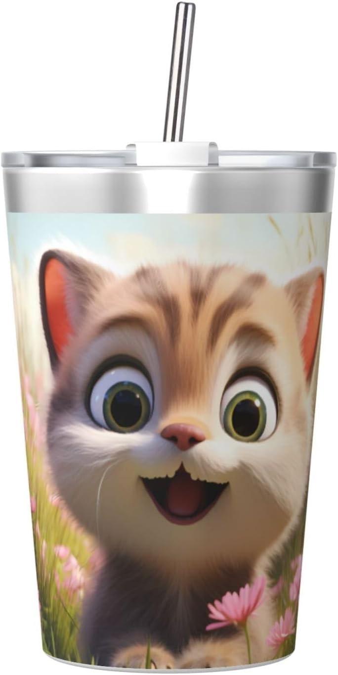 Cucumber Insulated Straw Cup Ideal for Gym use or Carrying on The go