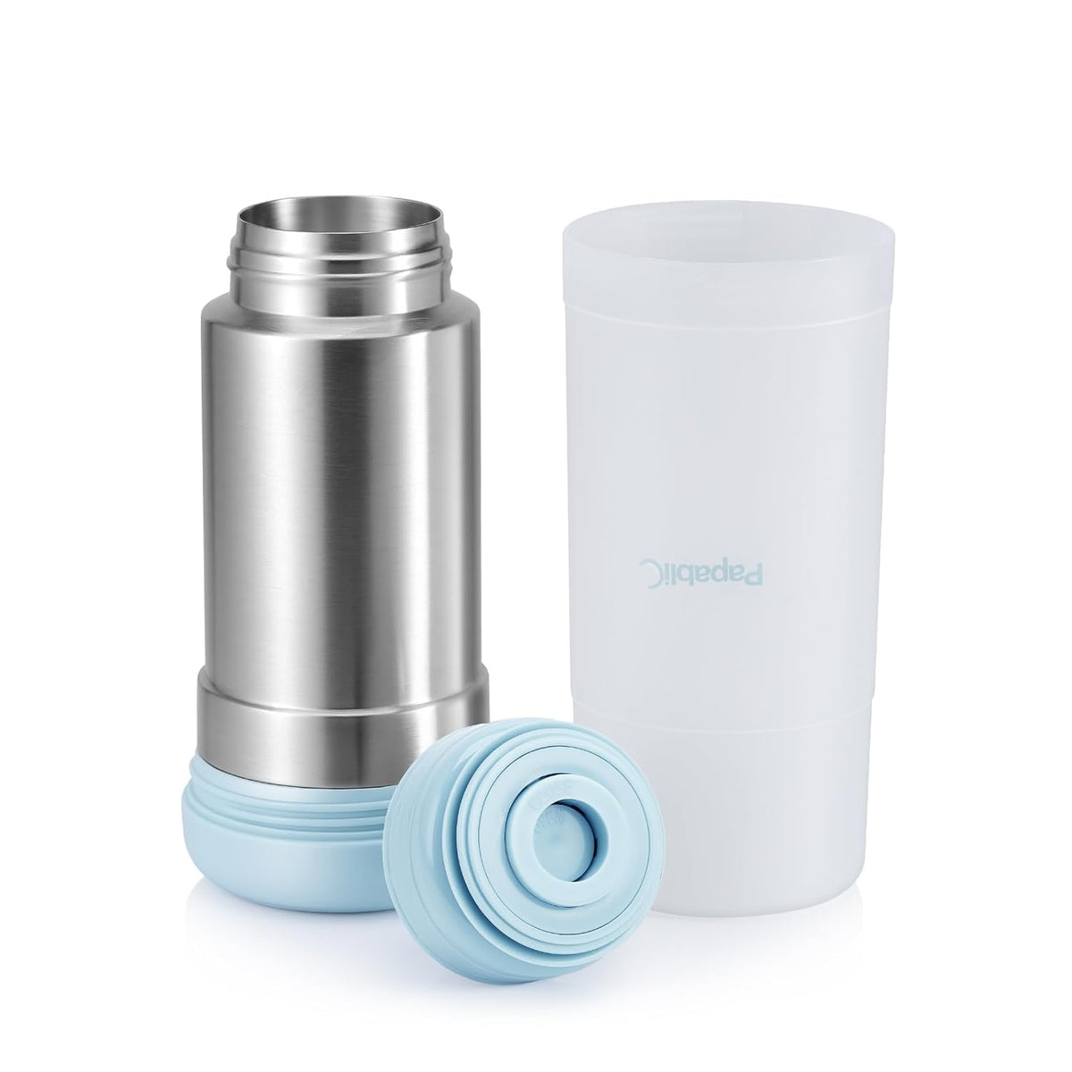 Portable Travel Baby Bottle Warmer On The Go, Fits Most Car Cup Holders, 12 OZ Stainless Steel Bottle Warmer, Leak-Proof, Safe & Easy to Clean