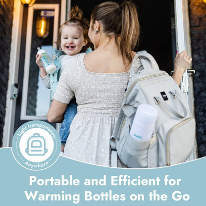 Portable Travel Baby Bottle Warmer On The Go, Fits Most Car Cup Holders, 12 OZ Stainless Steel Bottle Warmer, Leak-Proof, Safe & Easy to Clean