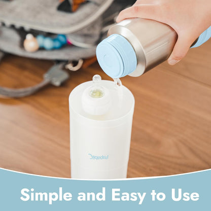 Portable Travel Baby Bottle Warmer On The Go, Fits Most Car Cup Holders, 12 OZ Stainless Steel Bottle Warmer, Leak-Proof, Safe & Easy to Clean