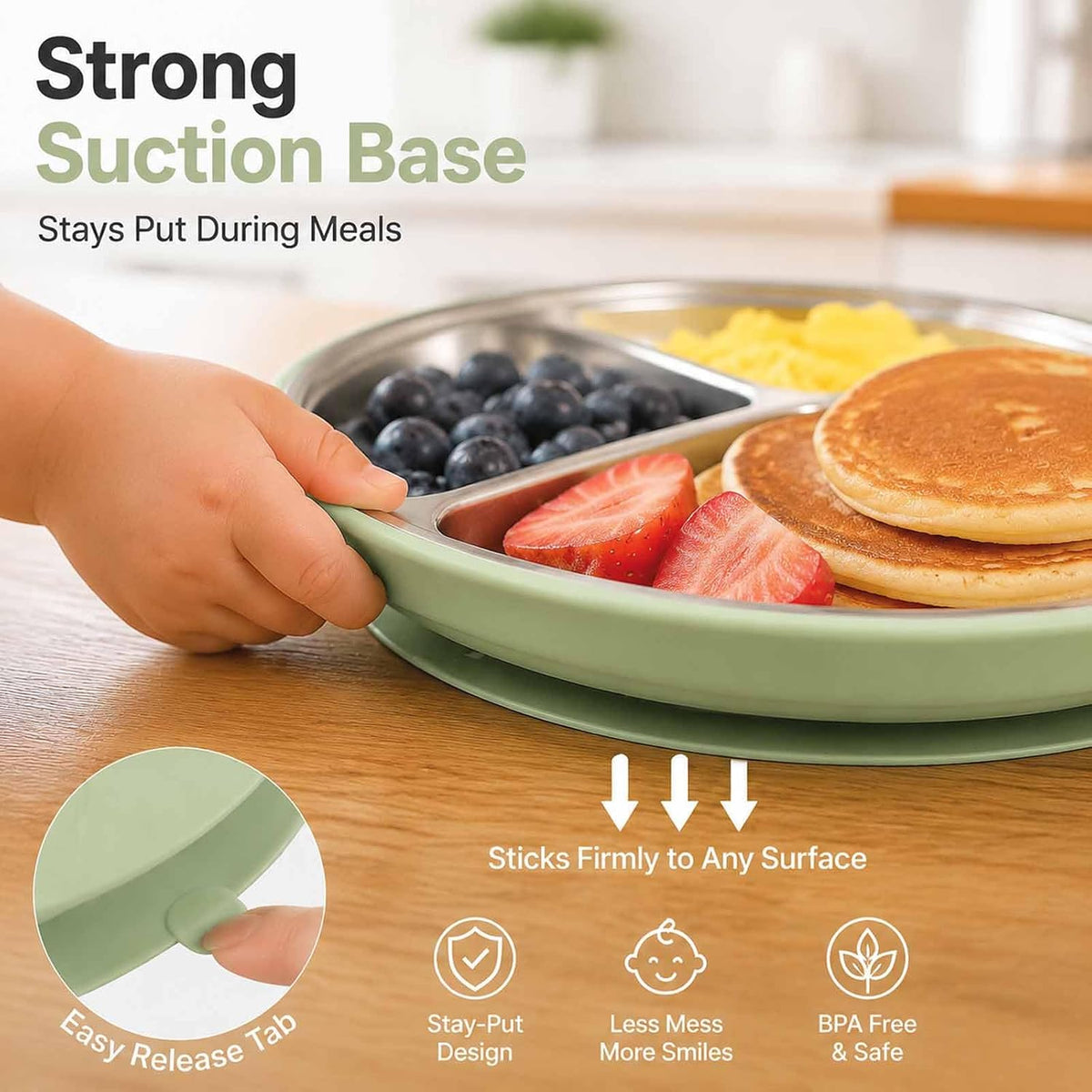 7Pcs Baby Feeding Set, Suction Plates Bowls Cup Bib Utensils for Toddlers