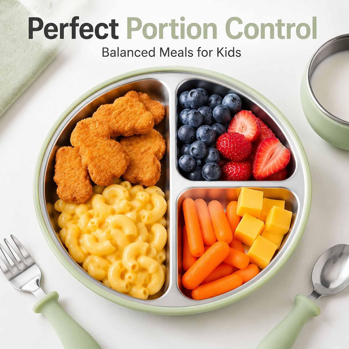 7Pcs Baby Feeding Set, Suction Plates Bowls Cup Bib Utensils for Toddlers
