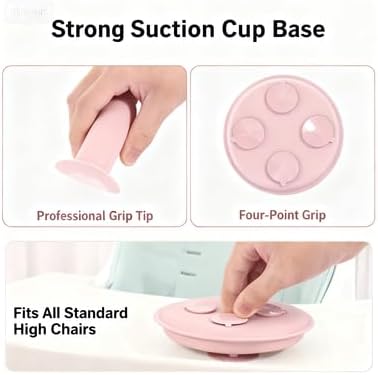 7Pcs Baby Feeding Set, Suction Plates Bowls Cup Bib Utensils for Toddlers