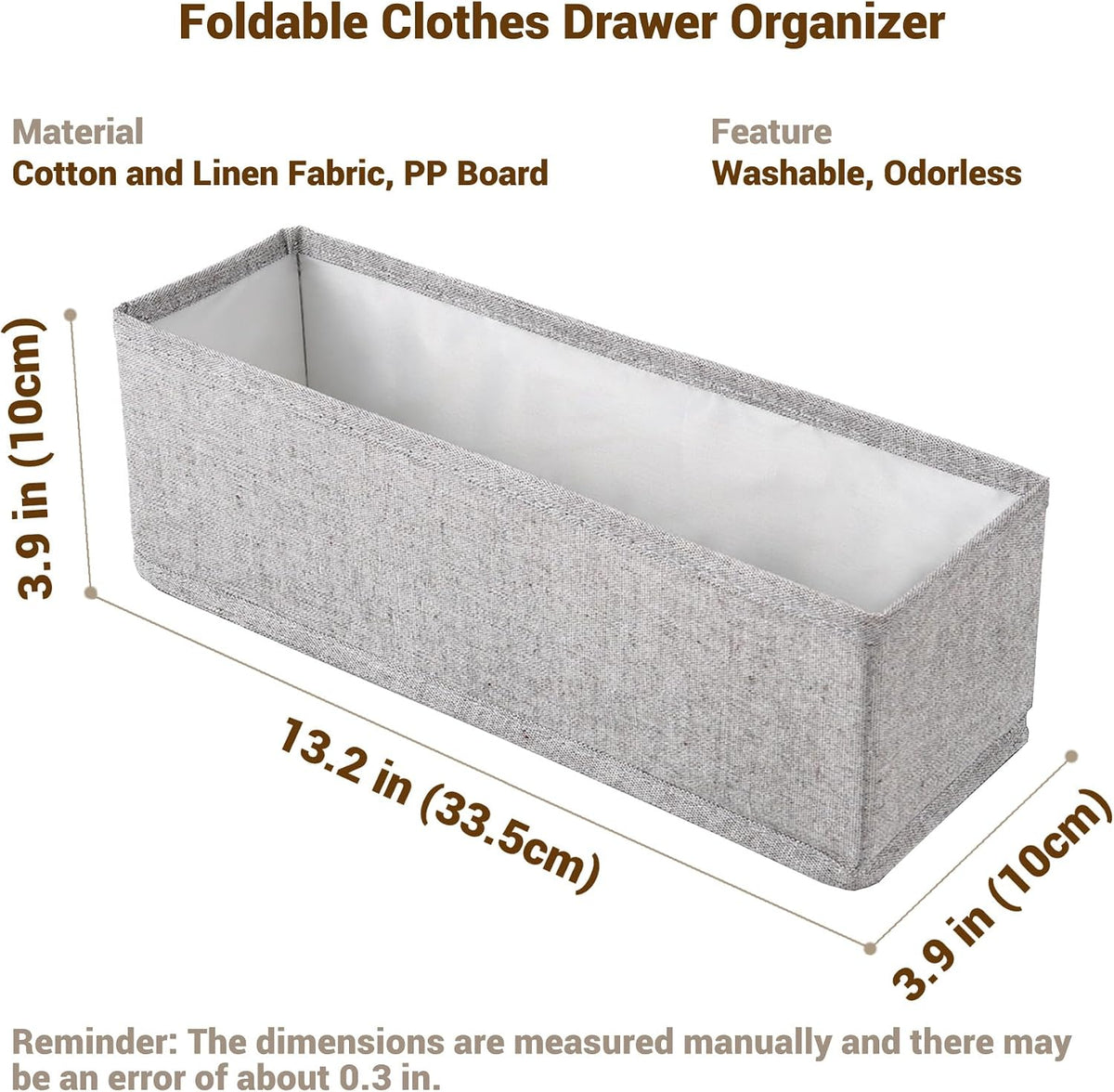 Mini Foldable Clothes Drawer Organizer 6 Pcs, Fabric Drawer Organizer for Nursery, Small Drawer Fabric Organizer for Clothing, Sock Underwear Bra Belt Tie Scarves Drawer (6 Light Beige)