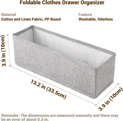 Mini Foldable Clothes Drawer Organizer 6 Pcs, Fabric Drawer Organizer for Nursery, Small Drawer Fabric Organizer for Clothing, Sock Underwear Bra Belt Tie Scarves Drawer (6 Light Beige)