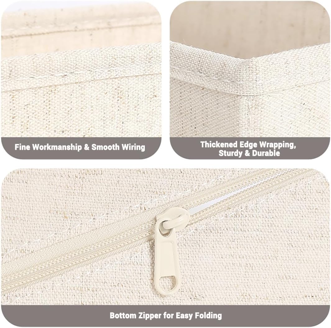 Mini Foldable Clothes Drawer Organizer 6 Pcs, Fabric Drawer Organizer for Nursery, Small Drawer Fabric Organizer for Clothing, Sock Underwear Bra Belt Tie Scarves Drawer (6 Light Beige)