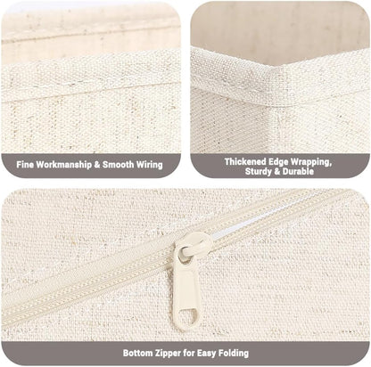 Mini Foldable Clothes Drawer Organizer 6 Pcs, Fabric Drawer Organizer for Nursery, Small Drawer Fabric Organizer for Clothing, Sock Underwear Bra Belt Tie Scarves Drawer (6 Light Beige)