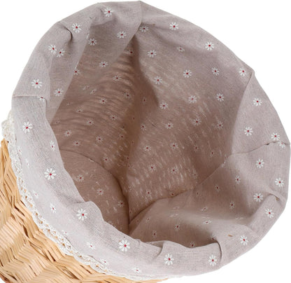 Wicker Laundry Basket Small Rattan Storage Basket Natural Color Handwoven Dirty Clothes Hamper with Removable Liner for Home and Nursery Organization