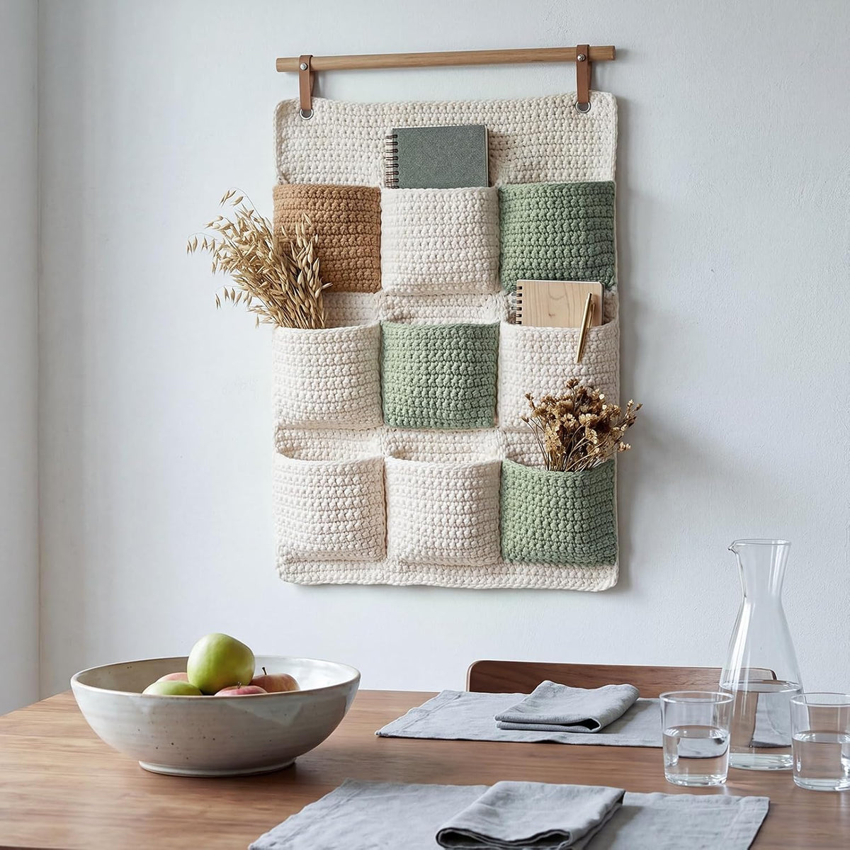 Handmade Boho over the Door Hanging Organizer