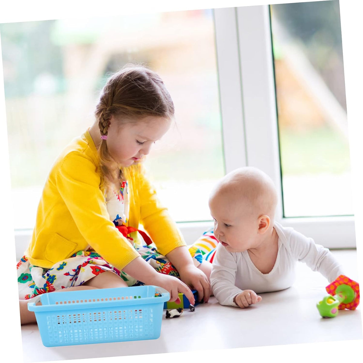 Toy Storage Basket Lid Collapsible Woven Organizer for Playroom Sturdy and Lightweight for Easy Use