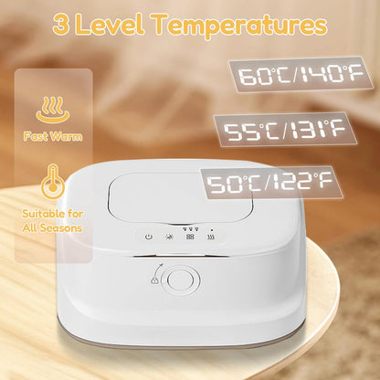 Baby Wipe Warmer with Night Light,Innovative Spring Design,Baby Wet Wipes Dispenser for Large Wipes,Wipes Warmer for Newborn Baby,Temperature Display,3 Modes of Temperature Heating Control