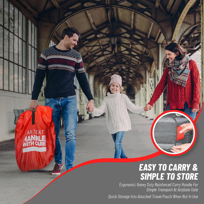Car Seat Travel Cover Bag: Universally Fits Infant, Booster, Convertible Car Seats & Bases: Water, Dirt & Tear Resistant, Airplane Gate Check