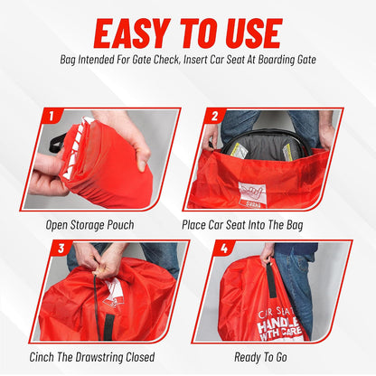 Car Seat Travel Cover Bag: Universally Fits Infant, Booster, Convertible Car Seats & Bases: Water, Dirt & Tear Resistant, Airplane Gate Check