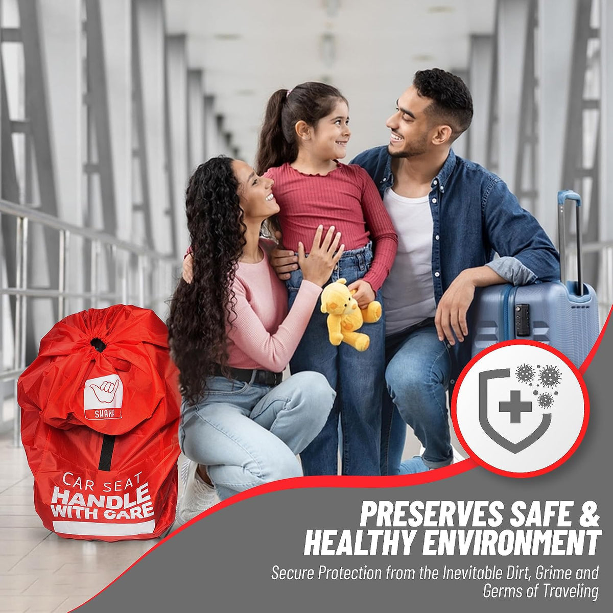 Car Seat Travel Cover Bag: Universally Fits Infant, Booster, Convertible Car Seats & Bases: Water, Dirt & Tear Resistant, Airplane Gate Check