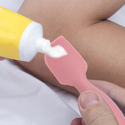 Diaper Cream Spatula, Soft Silicone Applicator Spreads Ointment Evenly for Baby Changing Table Non Flexible Suction Cup Mini 4.13in 4pcs