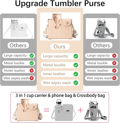 Stanley Cup Purse.Stanley Purse Cup Holder Bag.Water Bottle Holder. Bag with Water Bottle Pocket