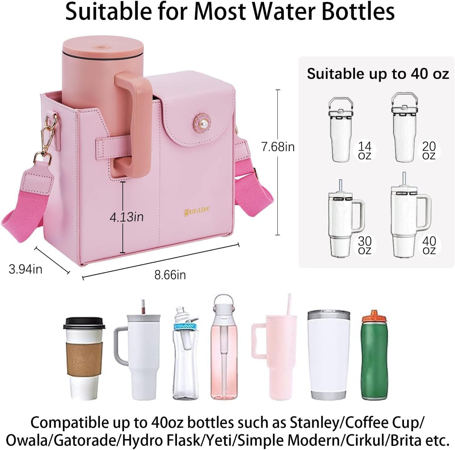 Stanley Cup Purse.Stanley Purse Cup Holder Bag.Water Bottle Holder. Bag with Water Bottle Pocket