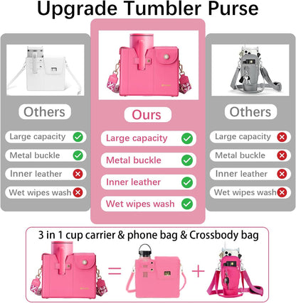 Stanley Cup Purse.Stanley Purse Cup Holder Bag.Water Bottle Holder. Bag with Water Bottle Pocket