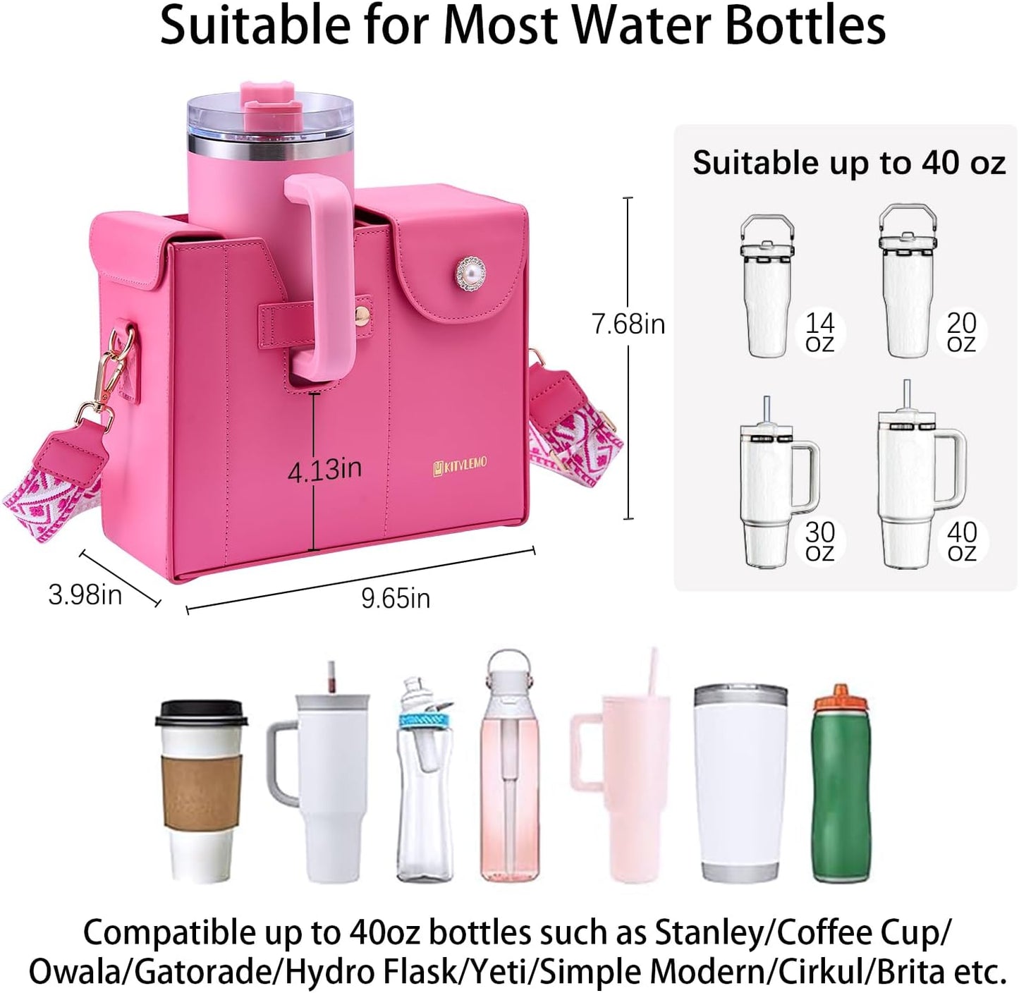Stanley Cup Purse.Stanley Purse Cup Holder Bag.Water Bottle Holder. Bag with Water Bottle Pocket
