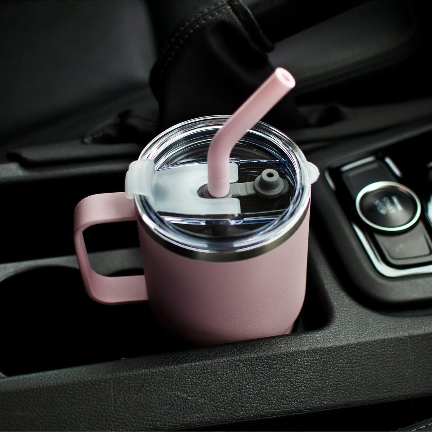 24 oz Insulated Tumbler with Handle Lids and Straw | Stainless Steel Double Wall Vacuum Travel Coffee Mugs for Office & Outdoor Leak proof BPA Free Cups