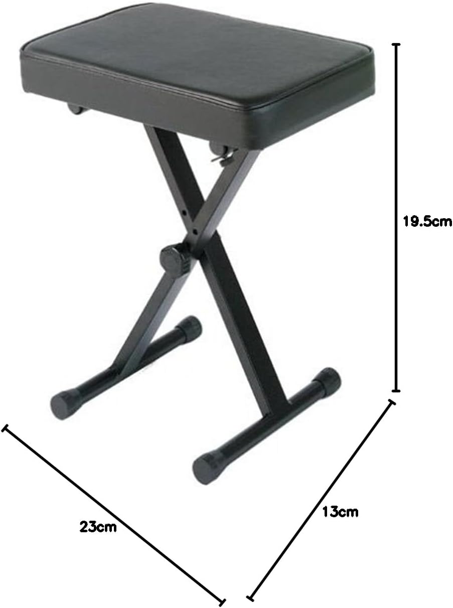 OEM PKBB1 Adjustable Padded Keyboard X-Style Bench, Black, 19.5 inches