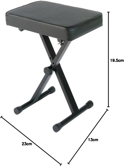 OEM PKBB1 Adjustable Padded Keyboard X-Style Bench, Black, 19.5 inches