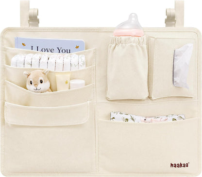 NestSide Hanging Diaper Organizer for Changing Table & Crib, Cream