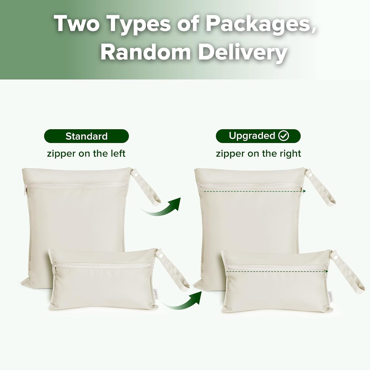 Wet Dry Bags for Baby, Water Resistant Wet Dry Bag, 2pcs, Grass