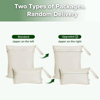 Wet Dry Bags for Baby, Water Resistant Wet Dry Bag, 2pcs, Grass
