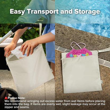 Wet Dry Bags for Baby, Water Resistant Wet Dry Bag, 2pcs, Grass