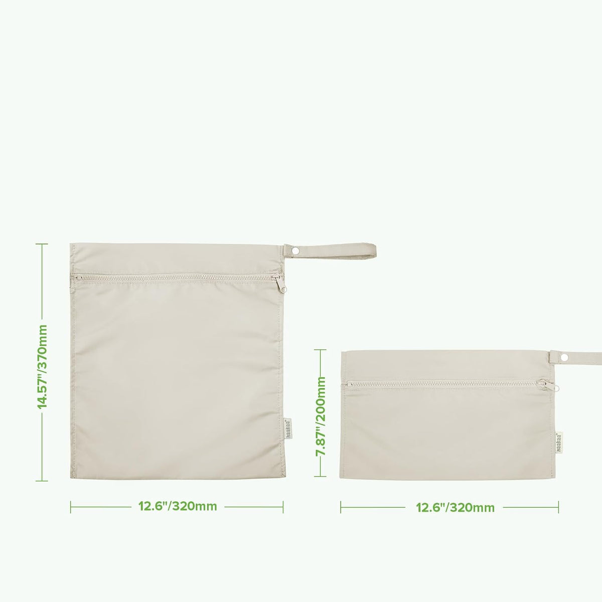 Wet Dry Bags for Baby, Water Resistant Wet Dry Bag, 2pcs, Grass