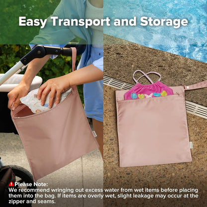 Wet Dry Bags for Baby, Water Resistant Wet Dry Bag, 2pcs, Grass