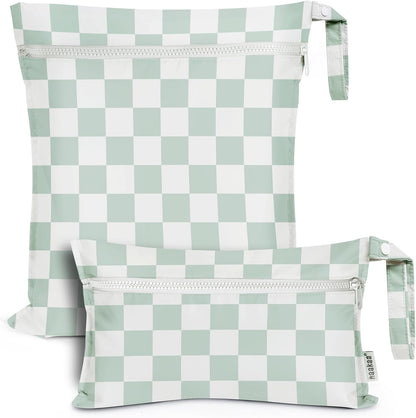 Wet Dry Bags for Baby, Water Resistant Wet Dry Bag, 2pcs, Grass