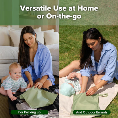 Wet Dry Bags for Baby, Water Resistant Wet Dry Bag, 2pcs, Grass