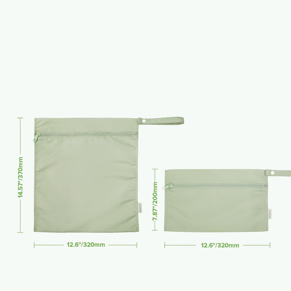 Wet Dry Bags for Baby, Water Resistant Wet Dry Bag, 2pcs, Grass
