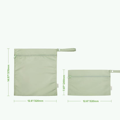 Wet Dry Bags for Baby, Water Resistant Wet Dry Bag, 2pcs, Grass