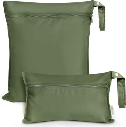 Wet Dry Bags for Baby, Water Resistant Wet Dry Bag, 2pcs, Grass