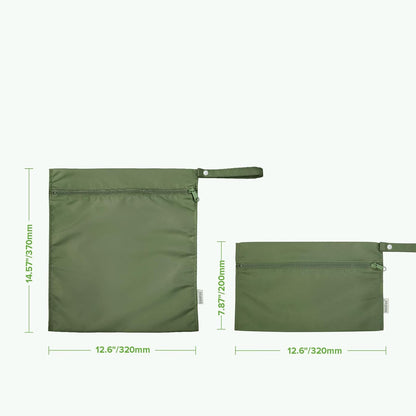 Wet Dry Bags for Baby, Water Resistant Wet Dry Bag, 2pcs, Grass